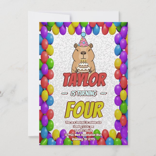 Cute Capybara Baby Shower Invite (Front)