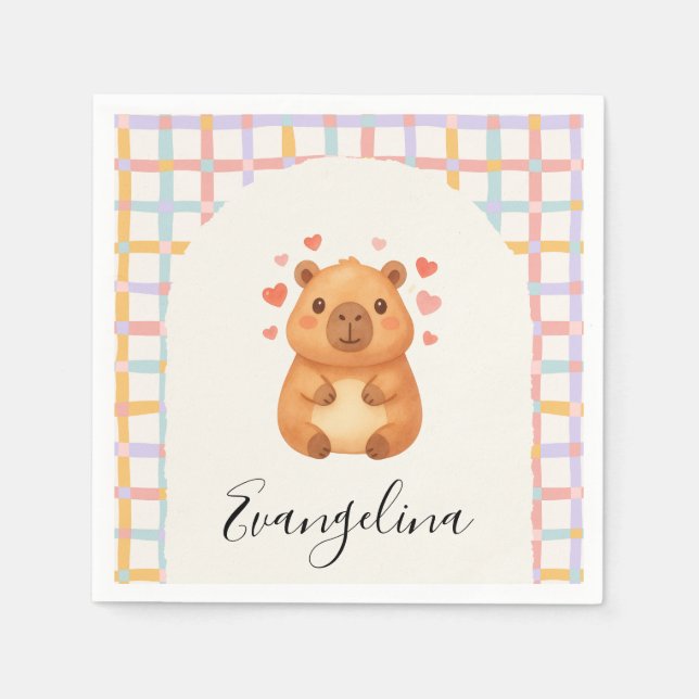  Cute Capybara Baby Shower Napkin (Front)