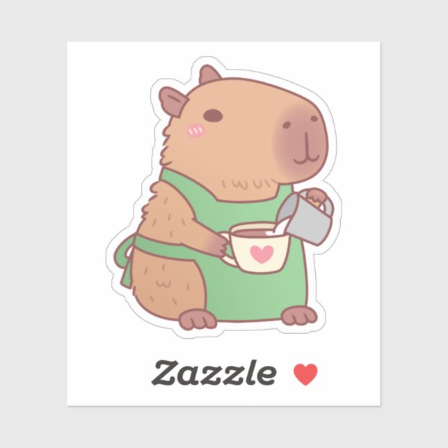 Cute Capybara Barista Making Coffee (Sheet)