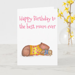 Cute capybara 'best mum ever' birthday card