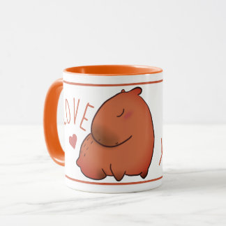 Cute Capybara Black orange Mug