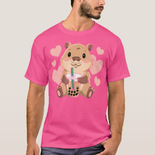 Cute Capybara Boba Tea Bubble Rodent Women n Girls T-Shirt