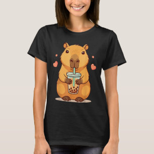 Cute Capybara Boba Tea Bubble Rodent Women Teen Gi T-Shirt