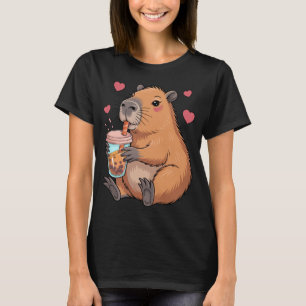 Cute Capybara Boba Tea Bubble T-Shirt