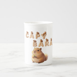 Cute Capybara Ceramic Mug, Fluffy Animal Coffee Cu Bone China Mug