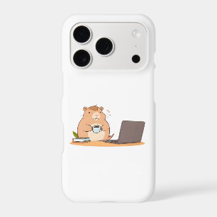 Cute Capybara Coder Coffee Laptop Design