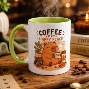Cute Capybara Coffee Lover Mug Coffee Is My Happ