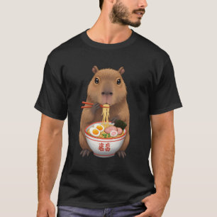 Cute Capybara Eating Ramen Noodles T-Shirt