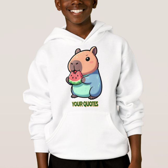 Cute Capybara Eating Watermelon (Front)