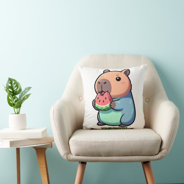 Cute Capybara Eating Watermelon Cushion (Chair)