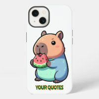 Cute Capybara Eating Watermelon