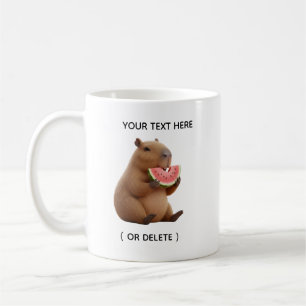 Cute Capybara Eating Watermelon Personalised Mug