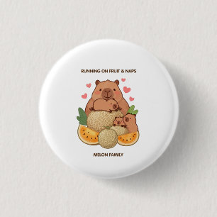 Cute Capybara Family Button