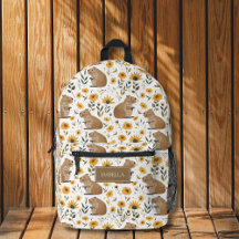 Cute Capybara Floral Backpack