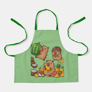 Cute Capybara Fruit Apron Happy Capybara