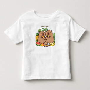 Cute Capybara Fruit & Naps Kids T-Shirt Happy Ca