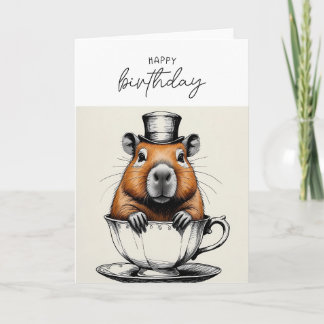 Cute Capybara Funny Birthday Card