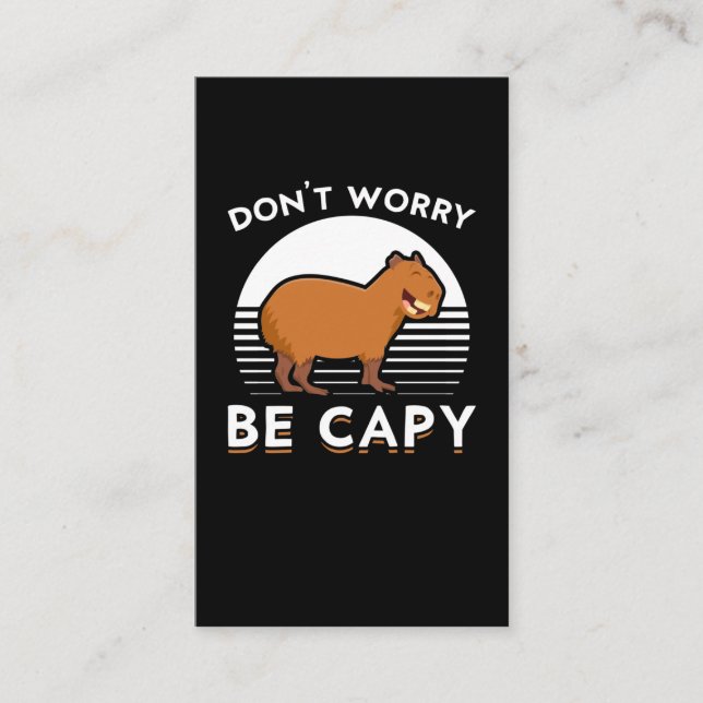 Cute Capybara Funny Zoo Animal Business Card (Front)