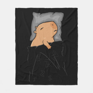 Cute Capybara Gift Women Kids Sleeping Capybara Fleece Blanket