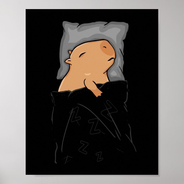 Cute Capybara Gift Women Kids Sleeping Capybara Poster (Front)