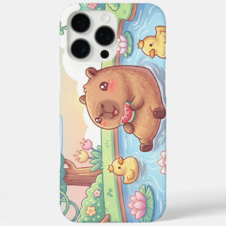 Cute capybara in a pond iPhone 16 pro max case