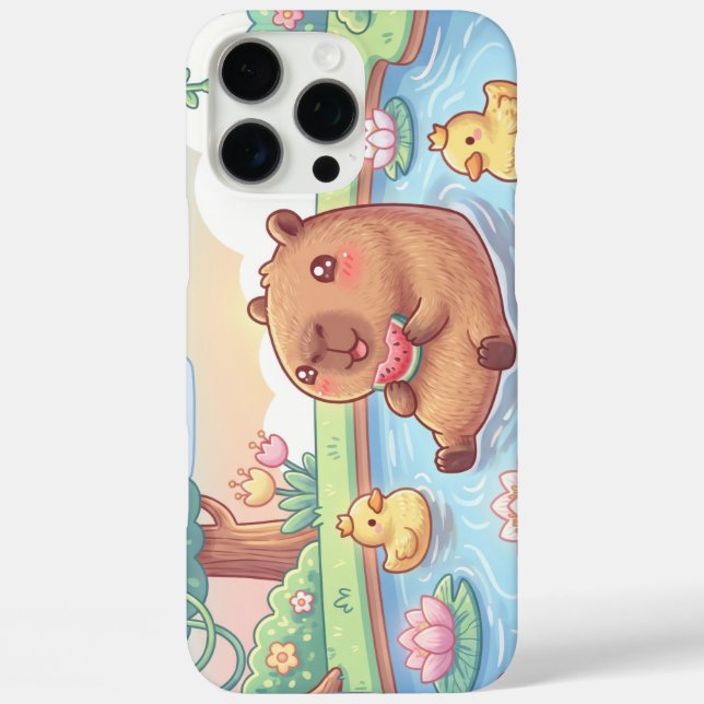 Cute capybara in a pond Case-Mate iPhone case (Back)