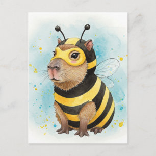 Cute Capybara in Bee Costume Postcard