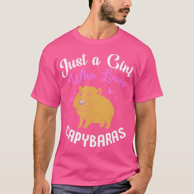 Cute Capybara Just A Girl Who Loves Capybaras T-Shirt (Front)