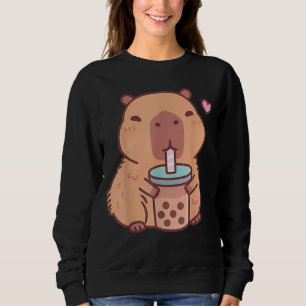 Cute Capybara Kawaii Anime Drinking Bubble Tea Sweatshirt