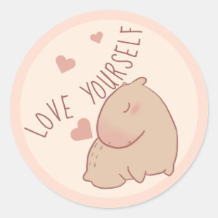 Cute capybara kawaii classic round sticker
