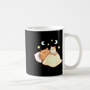 Cute Capybara Kawaii Sleep Pajamas Sleepybara Cat  Coffee Mug