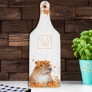 Cute Capybara Lover Gift Personalised Monogram Cutting Board