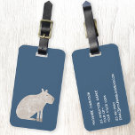 Cute Capybara Luggage Tag<br><div class="desc">A fun watercolor capybara on a teal green background for animal and wildlife lovers to really stand out from the crowd. Original art by Nic Squirrell. Change the details on the reverse to personalise.</div>