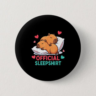 Cute Capybara Official Sleepshirt Cozy Sleep Valen 6 Cm Round Badge