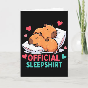 Cute Capybara Official Sleepshirt Cozy Sleep Valen Card