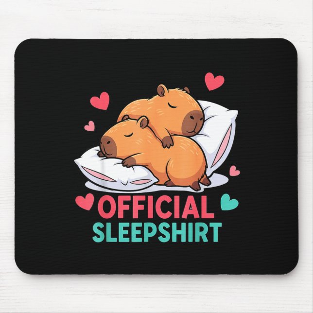 Cute Capybara Official Sleepshirt Cozy Sleep Valen Mouse Mat (Front)