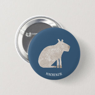 Cute Capybara Personalised 6 Cm Round Badge