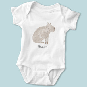 Cute Capybara Personalised Baby Bodysuit