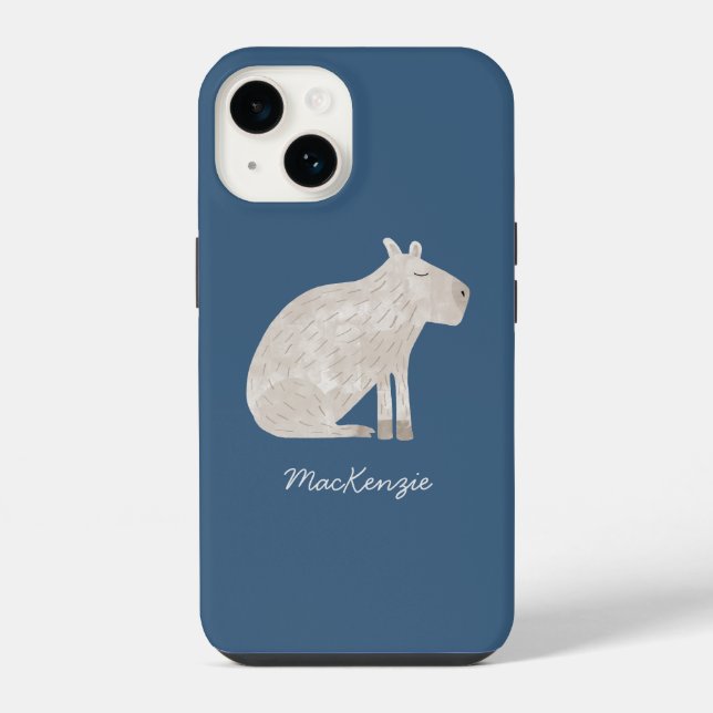 Cute Capybara Personalised iPhone Case (Back)