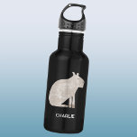 Cute Capybara Personalised Name 532 Ml Water Bottle<br><div class="desc">A fun watercolor capybara for animal and wildlife lovers.  Original art by Nic Squirrell. Change or remove the name to personalise.</div>