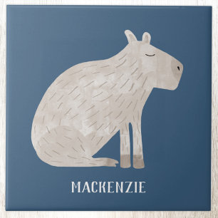 Cute Capybara Personalised Name Tile
