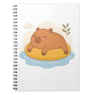 Cute Capybara Pool Float Summer Chill Notebook