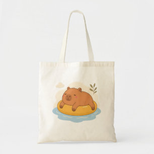 Cute Capybara Pool Float Summer Chill Tote Bag