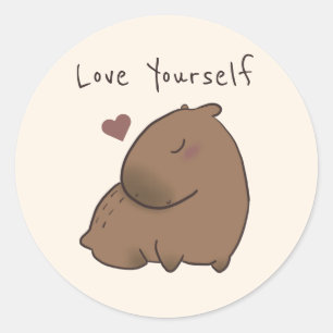 Cute capybara post-it notes classic round sticker