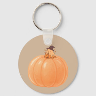 Cute Capybara Pumpkin Halloween Keychain
