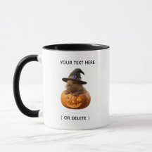 Cute Capybara Pumpkin Jack O Lantern Halloween Mug