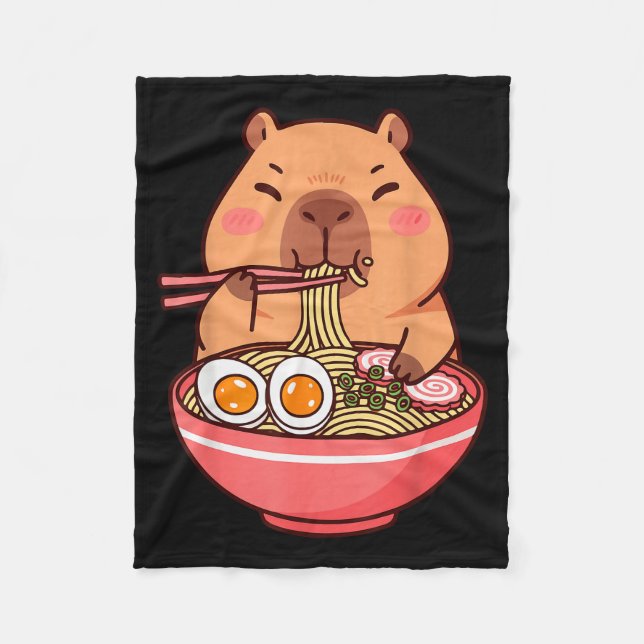 Cute Capybara Ramen Kawaii Kids Boys Girls Cool An Fleece Blanket (Front)