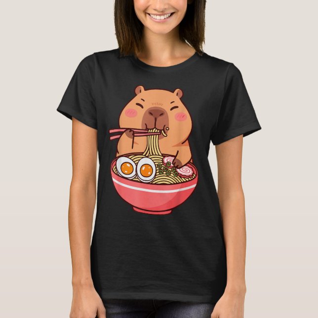 Cute Capybara Ramen Kawaii Kids Boys Girls Cool An T-Shirt (Front)
