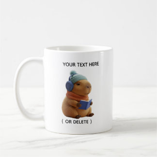 Cute Capybara Reading Book Personalised Mug