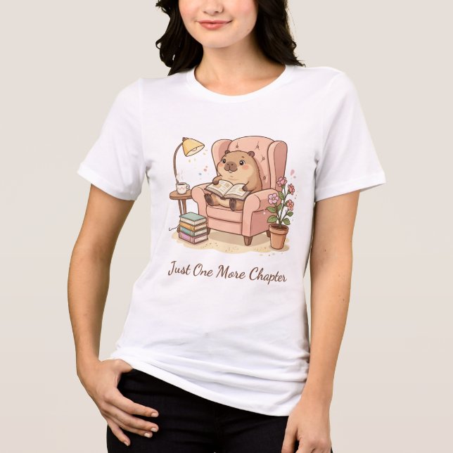Cute Capybara Reading Shirt – Just One More Chapte (Front)